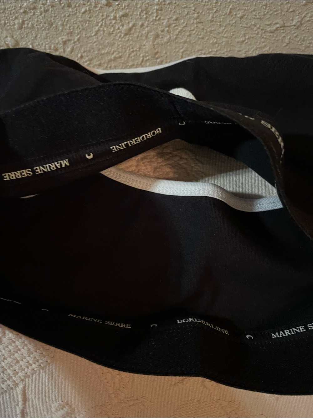Marine Serre Black Crop Bralette with White Trim - Picture 5 of 7